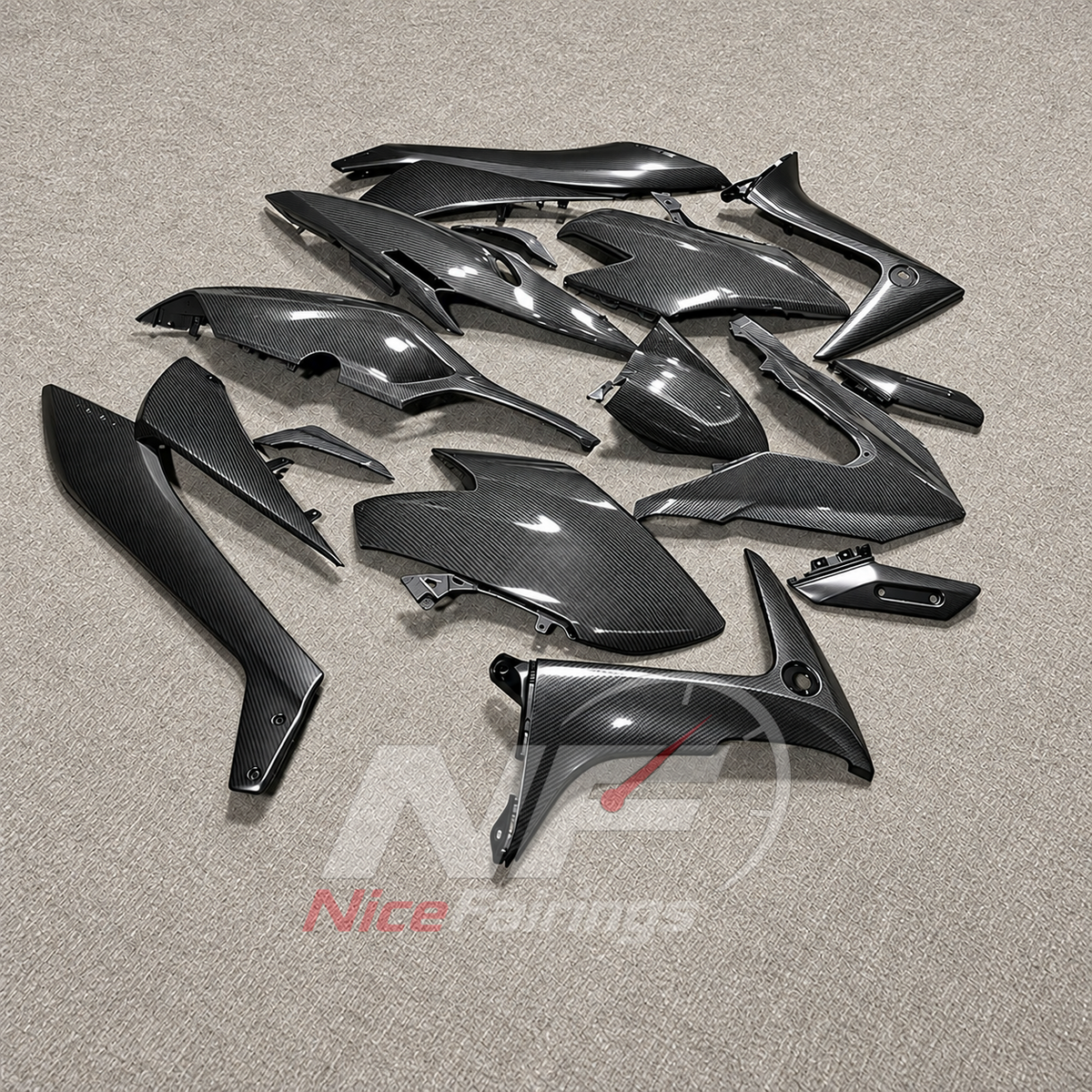 Fairing Kit Fits 2020-2021 YAMAHA TMAX560 - Carbon Pattern ABS Plastic | NiceFairings - side angle image