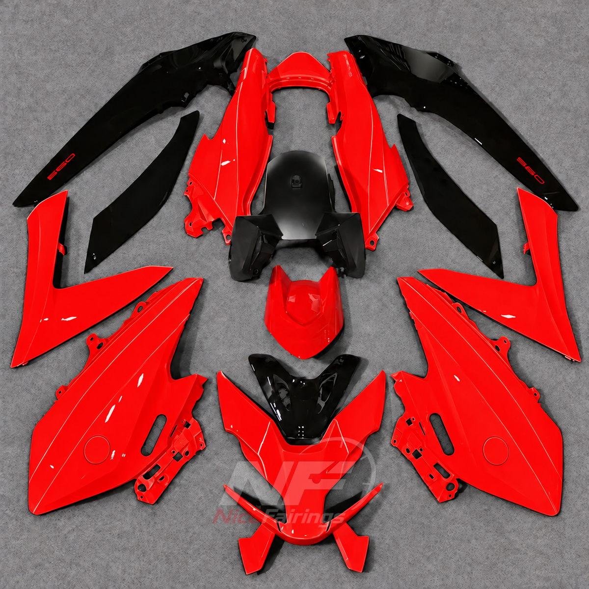 Custom Fairings Fit 2022-2024 YAMAHA TMAX560 - ABS Plastic Bodywork - Bright Red Black | NiceFairings - main product image
