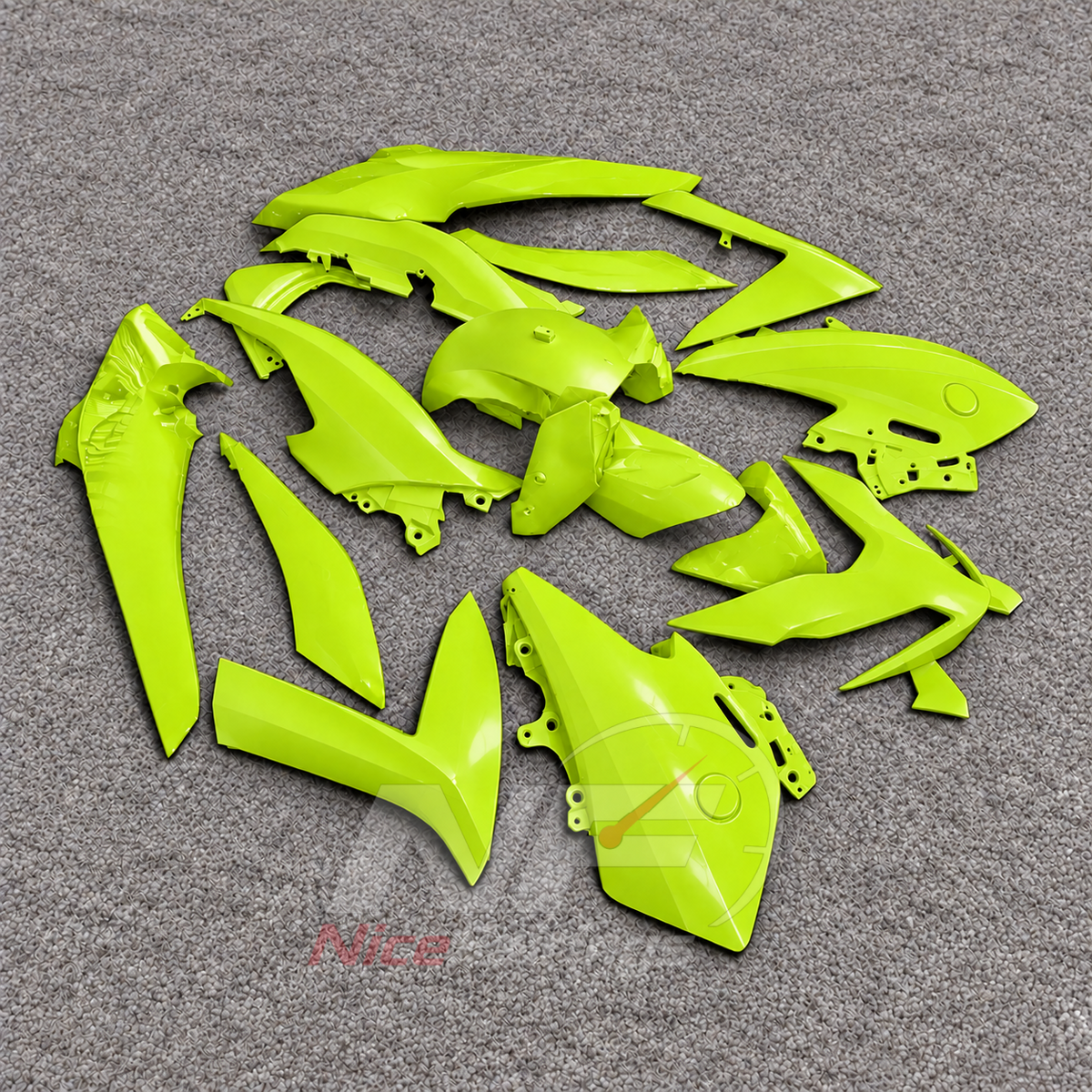 Replacement Fairings Fit 2022-2024 YAMAHA TMAX560 - Aftermarket ABS Panels - Neon Yellow | NiceFairings - front angle image