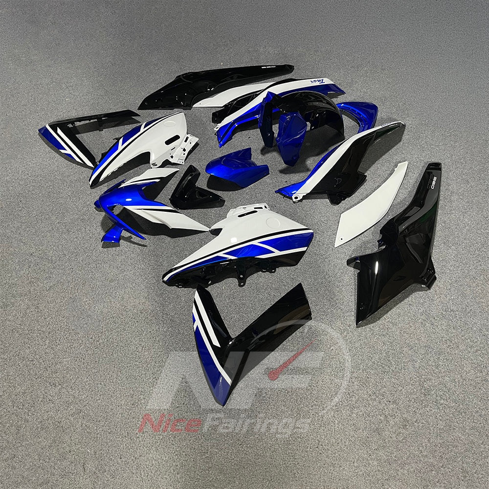 Motorcycle Fairing Kit Fits 2022-2024 YAMAHA TMAX560 - Aftermarket ABS Panels - Blue White Black Racing | NiceFairings - front angle image