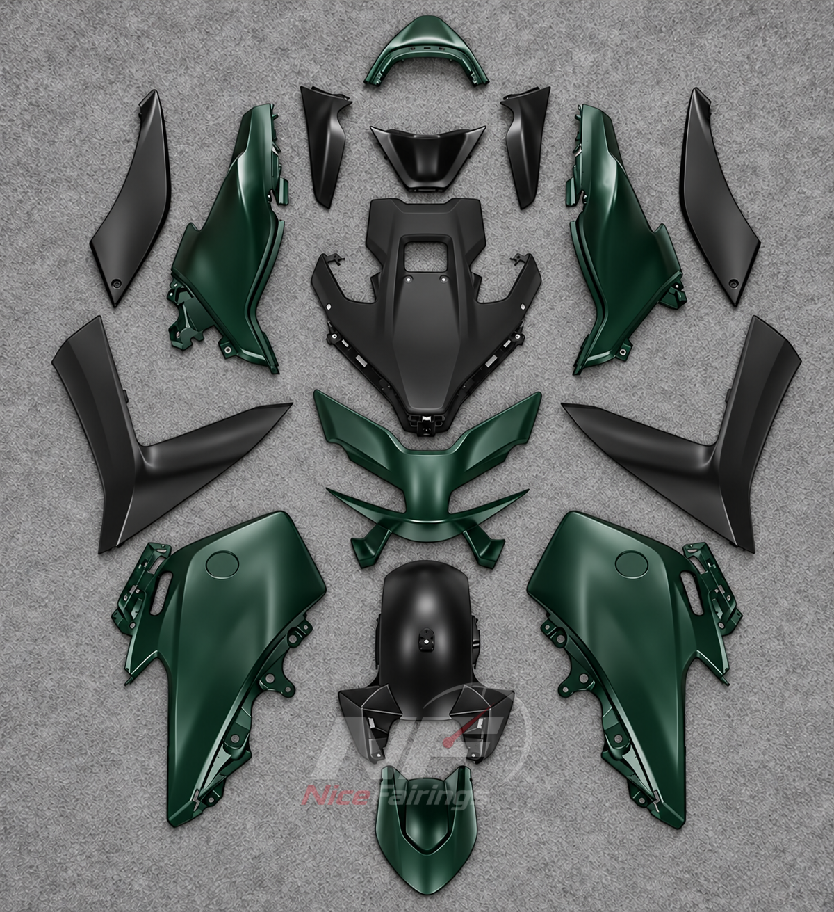 Aftermarket Fairing Kit Fits 2022-2024 YAMAHA TMAX560 - ABS Plastic Bodywork - Light Gray | NiceFairings - paint design NO.5 option image
