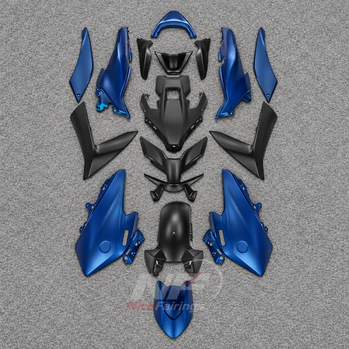 Custom Fairings Fit 2022-2024 YAMAHA TMAX560 - ABS Fairing Panels - Blue Black | NiceFairings - main product image