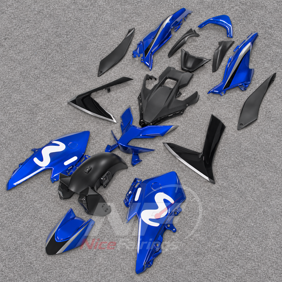 Scooter Fairing Kit Fits 2022-2024 YAMAHA TMAX560 - Aftermarket ABS Panels - Blue Black Number Design | NiceFairings - front angle image