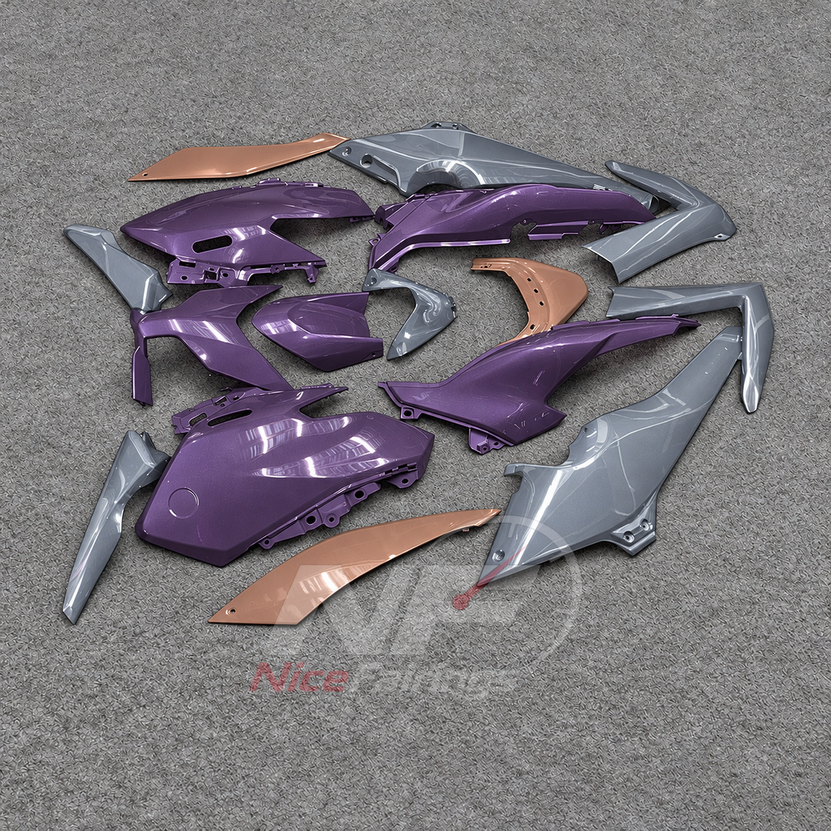 2025-2026 Yamaha TMAX560 ABS fairing kit - Lavender Silver ABS Bodywork - view 3