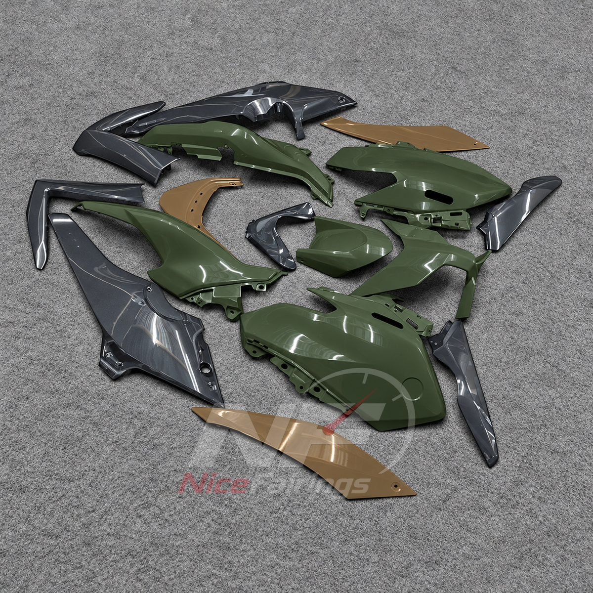2025-2026 Yamaha TMAX560 ABS fairing kit - Olive Tan ABS Panels - view 2