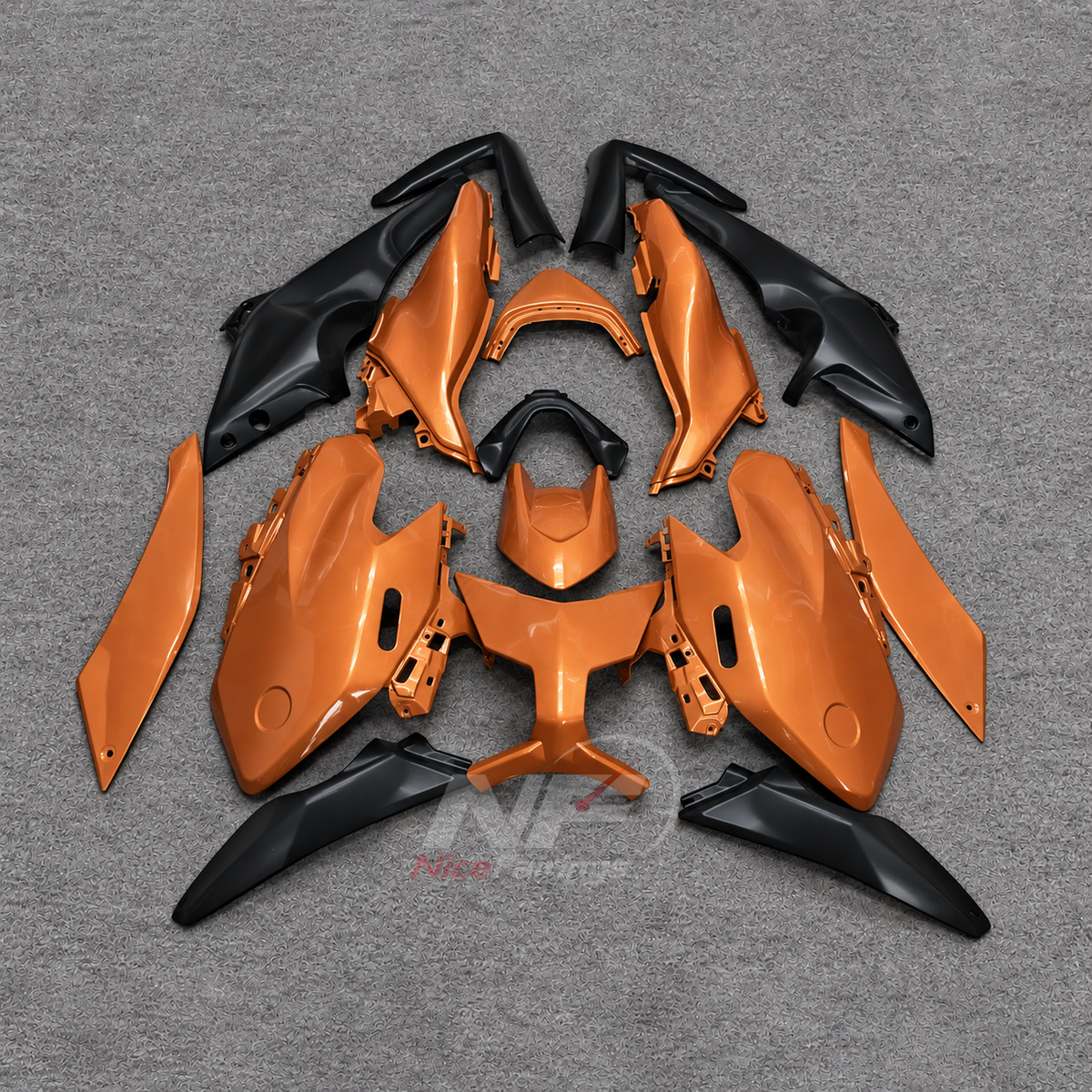 2025-2026 Yamaha TMAX560 ABS fairing kit - Orange Black ABS Panels - NO.7 option