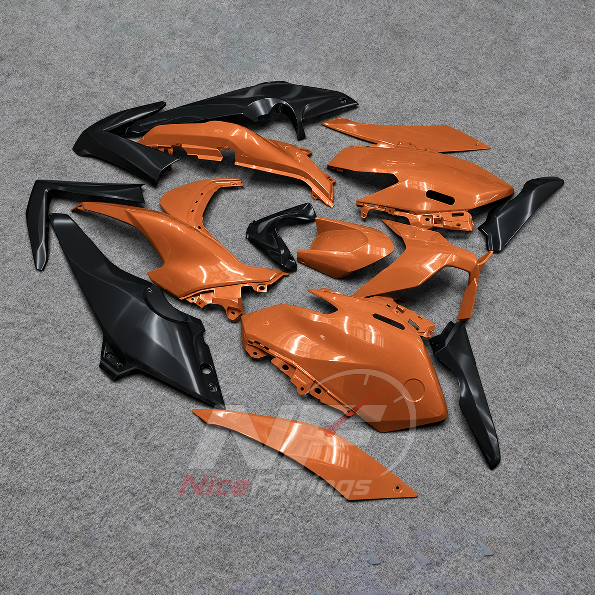 2025-2026 Yamaha TMAX560 ABS fairing kit - Orange Black ABS Panels - view 2