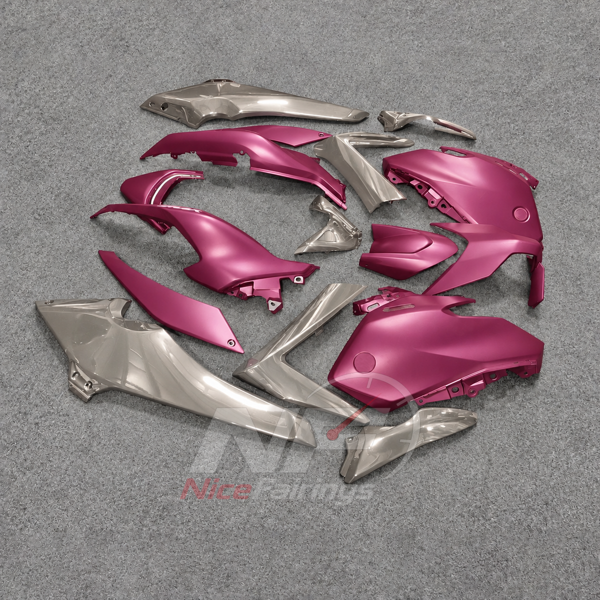 2025-2026 Yamaha TMAX560 ABS fairing kit - Magenta Silver ABS Panels - view 2