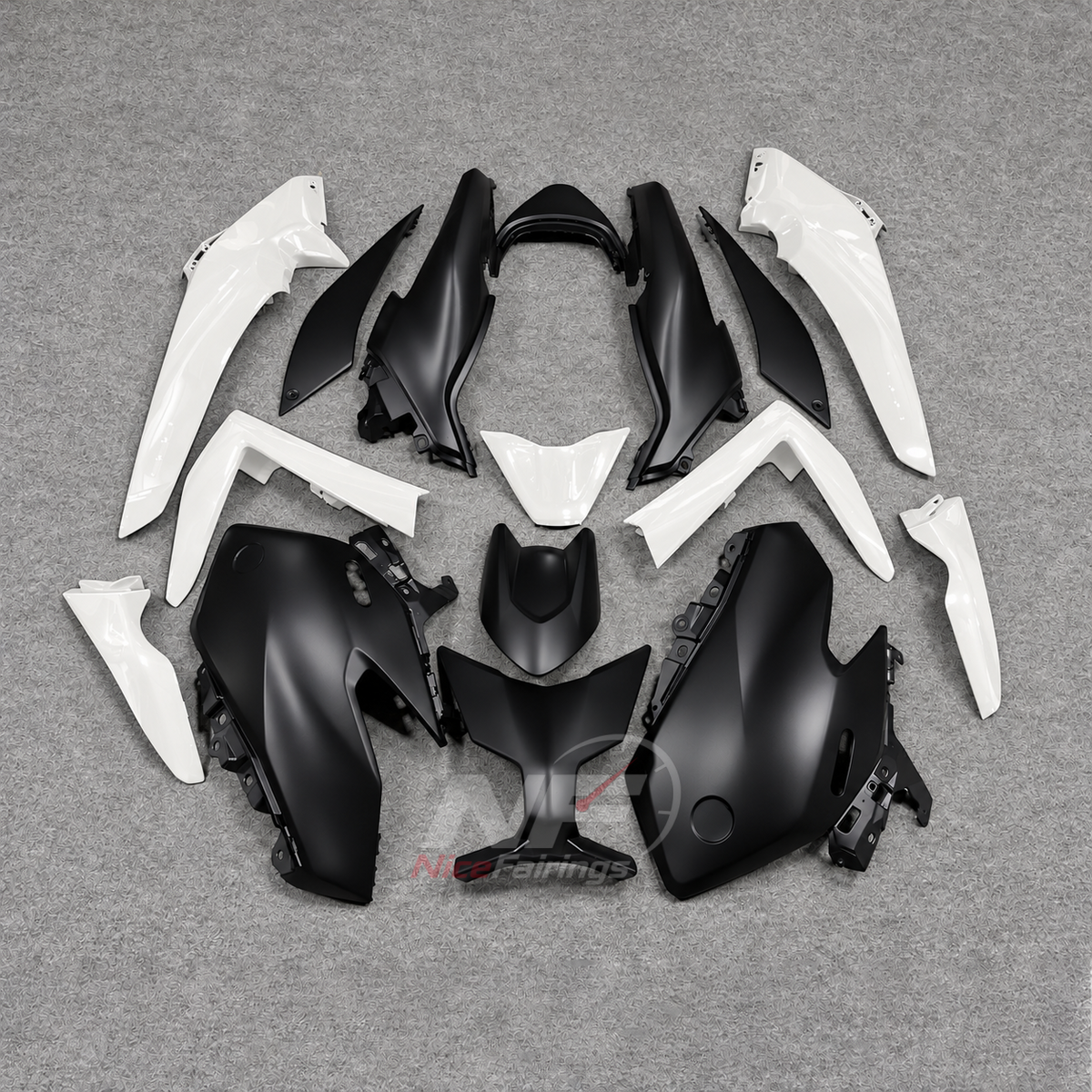 2025-2026 Yamaha TMAX560 ABS fairing kit - Black White ABS Panels - NO.8 option