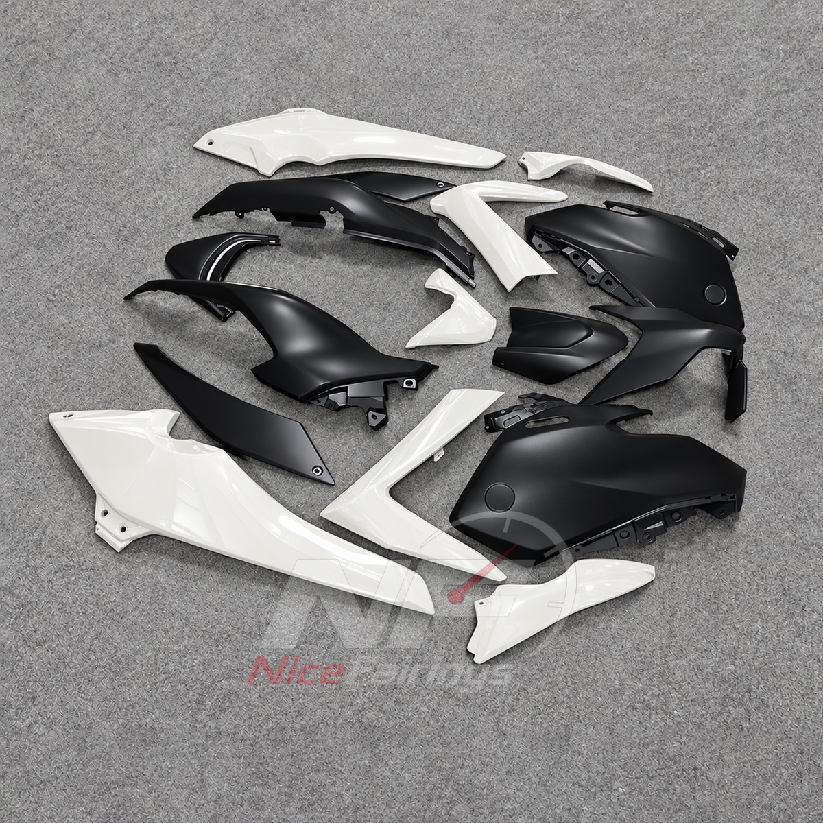 2025-2026 Yamaha TMAX560 ABS fairing kit - Black White ABS Panels - view 2