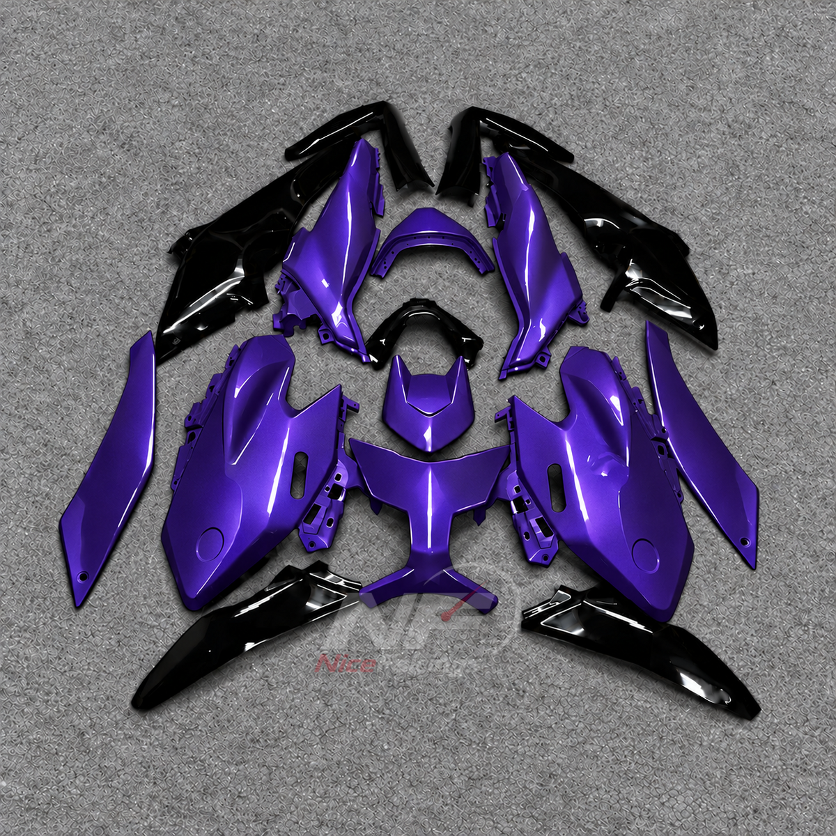 2025-2026 Yamaha TMAX560 ABS fairing kit - Purple Black ABS Bodywork - NO.4 option