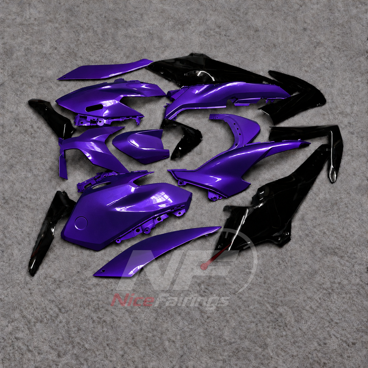 2025-2026 Yamaha TMAX560 ABS fairing kit - Purple Black ABS Bodywork - view 2