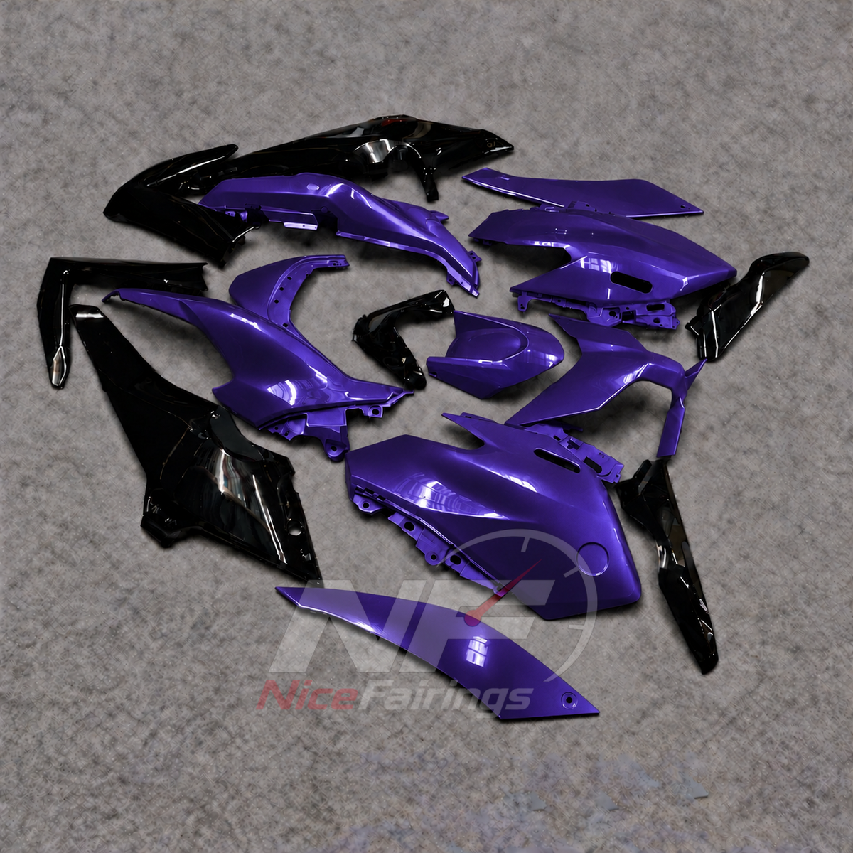 2025-2026 Yamaha TMAX560 ABS fairing kit - Purple Black ABS Bodywork - view 3
