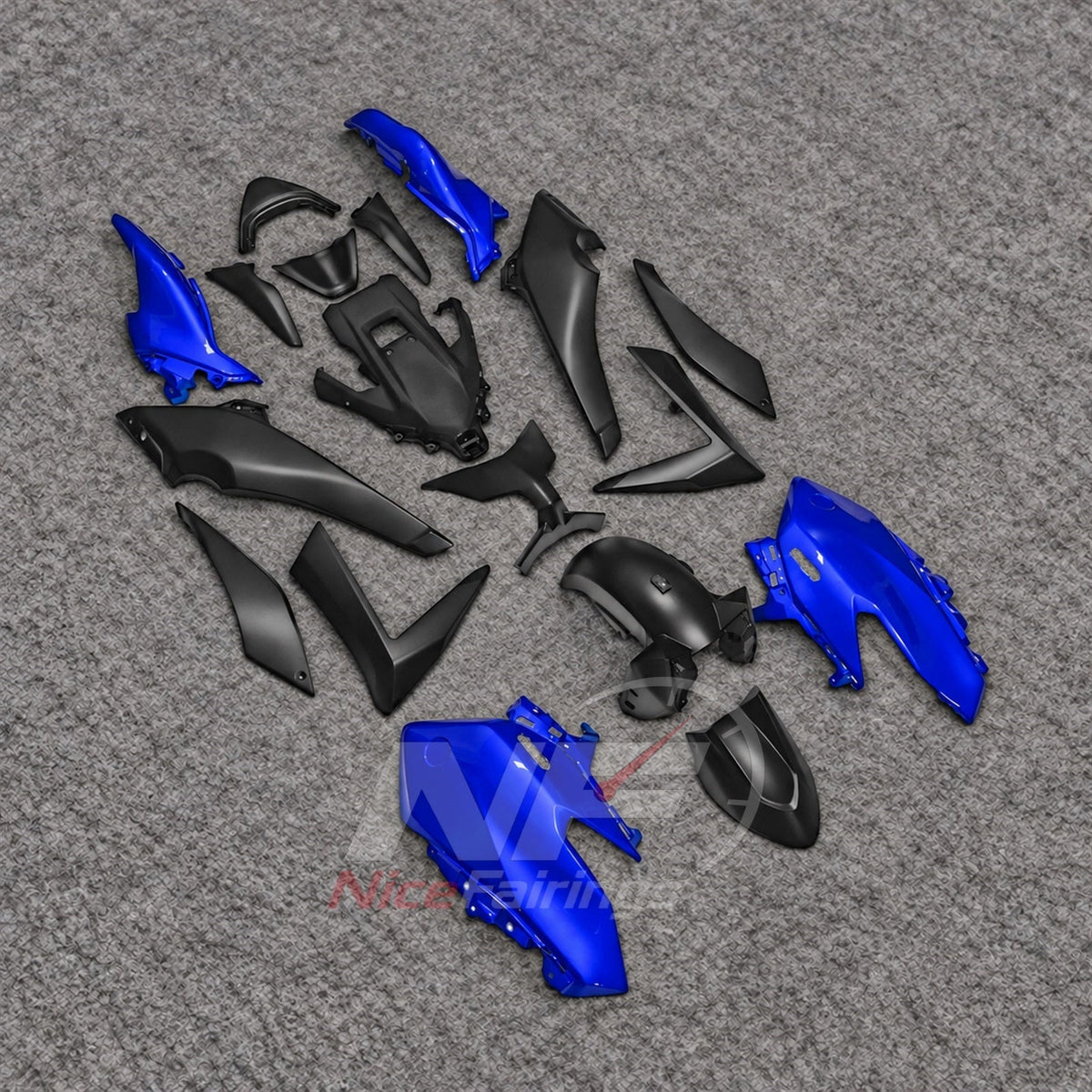 2025-2026 Yamaha TMAX560 ABS fairing kit - Blue Black Scooter Fairings - view 2
