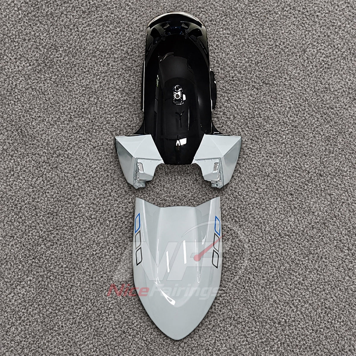 2025-2026 Yamaha TMAX560 ABS fairing kit - White Cyan Black Fairings - view 4