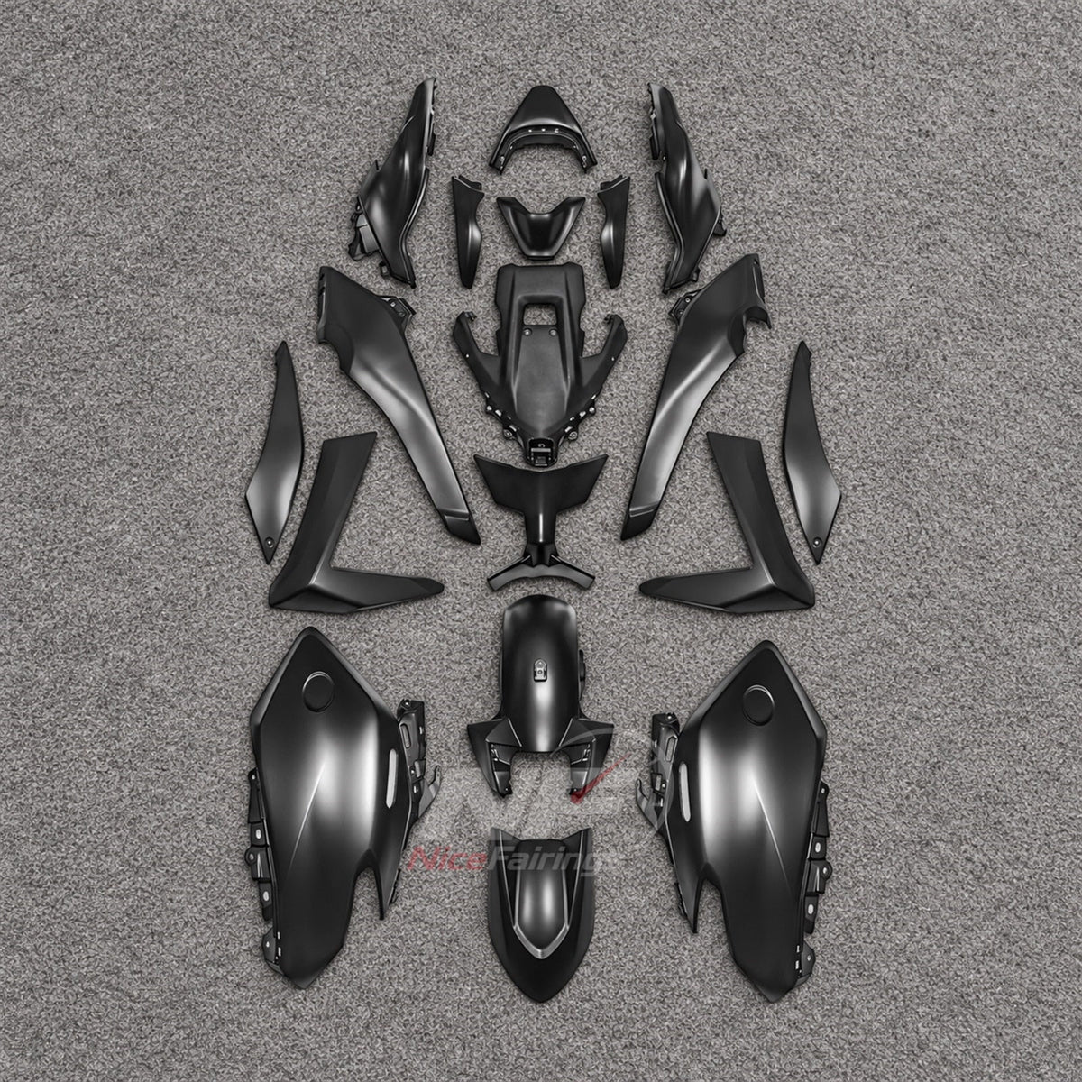 2025-2026 Yamaha TMAX560 ABS fairing kit - Dark Gray Black Fairings - NO.4 option