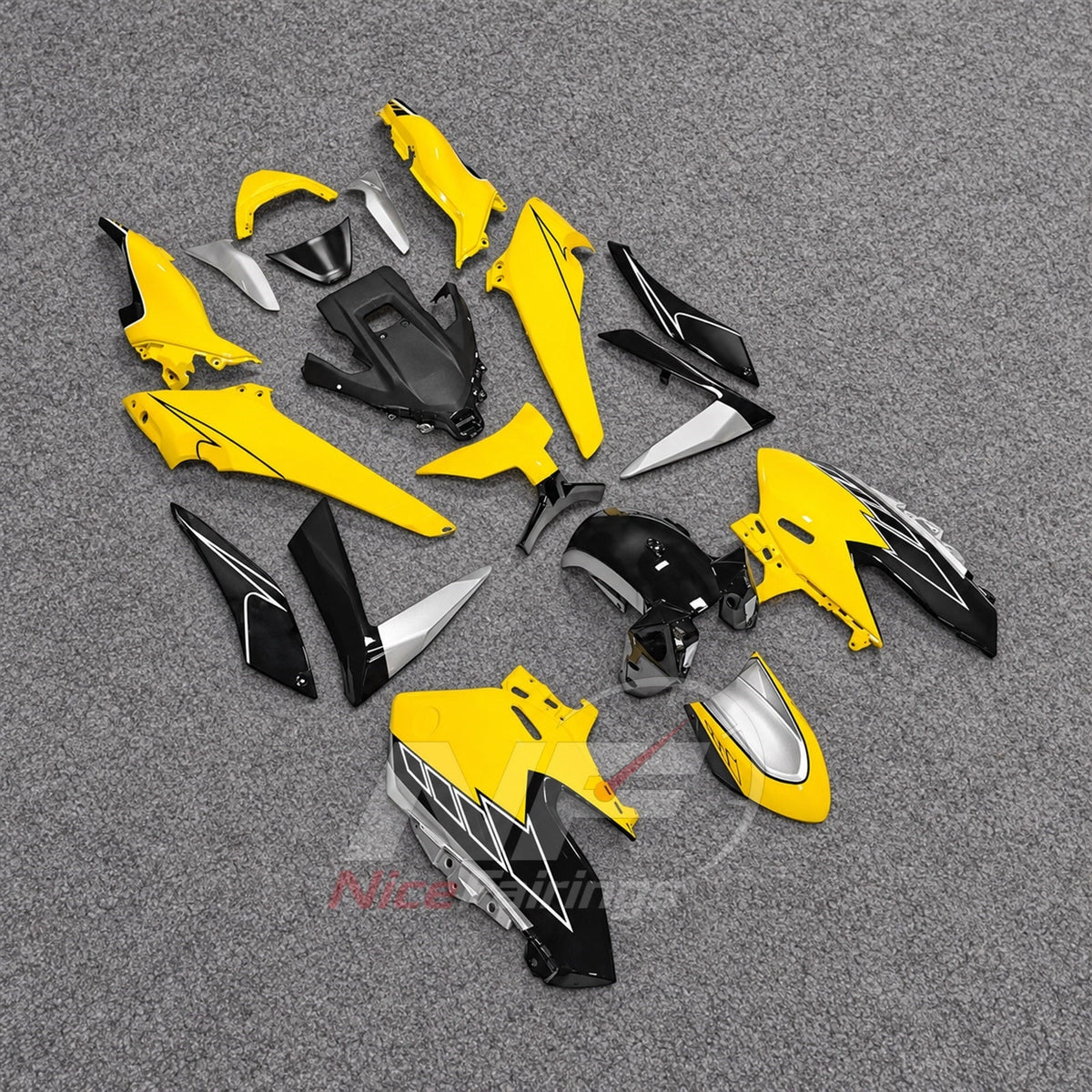 2025-2026 Yamaha TMAX560 ABS fairing kit - Yellow Black Scooter Fairings - view 2