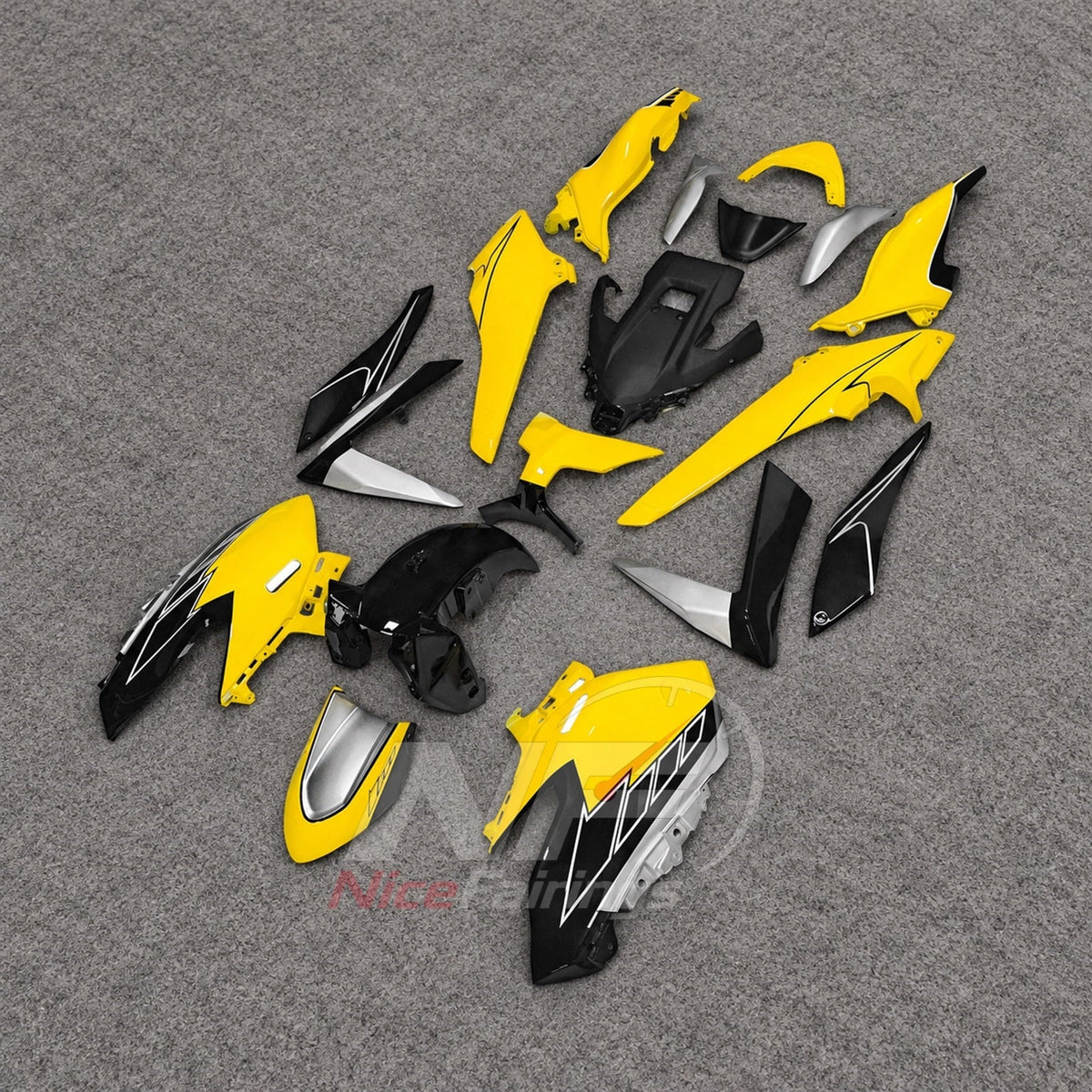 2025-2026 Yamaha TMAX560 ABS fairing kit - Yellow Black ABS Fairings - view 3