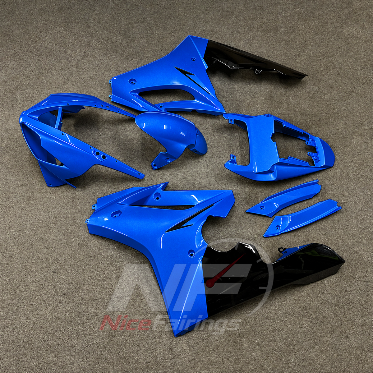 Aftermarket Fairing Kit Fits 2006-2008 TRIUMPH Daytona 675 - ABS Plastic Bodywork - Blue Black | NiceFairings - front angle image