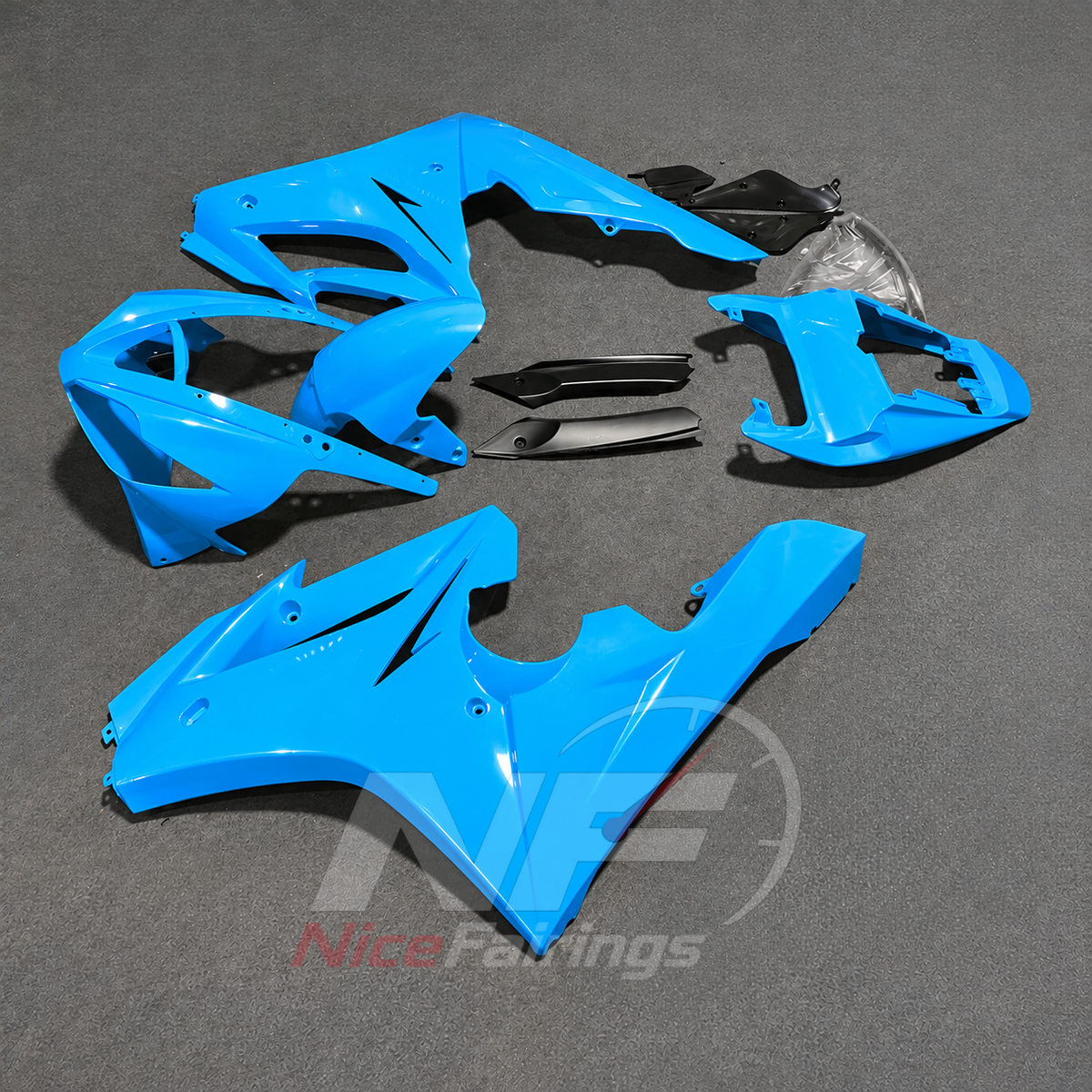 Sportbike Fairing Kit Fits 2006-2008 TRIUMPH Daytona 675 - ABS Plastic Bodywork - Bright Cyan | NiceFairings - side angle image
