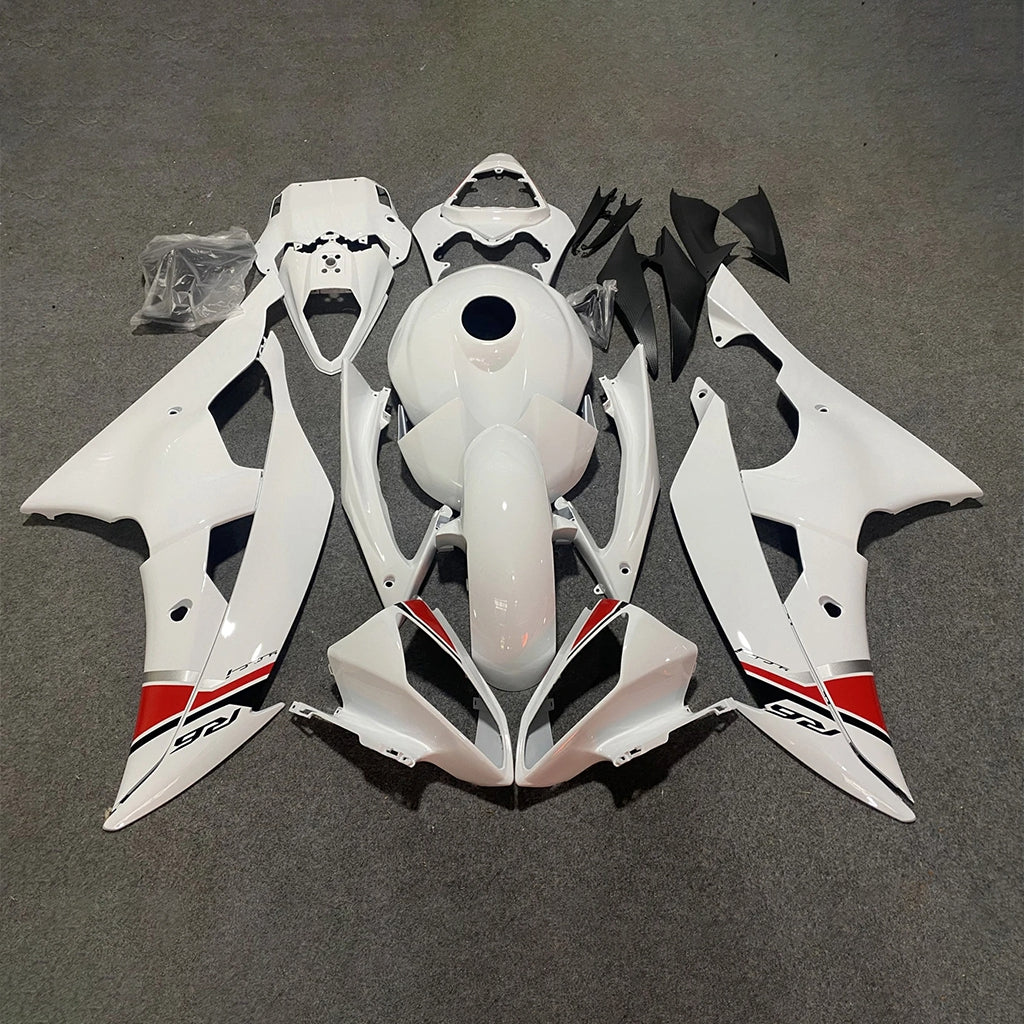Custom White Motorcycle Fairing Kit for Yamaha YZF-R6 2008-2016