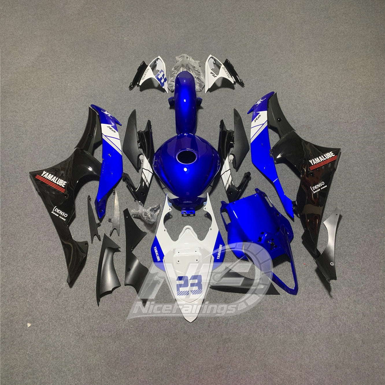 Yamaha YZF R6 2008-2016 ABS fairing kit full layout view