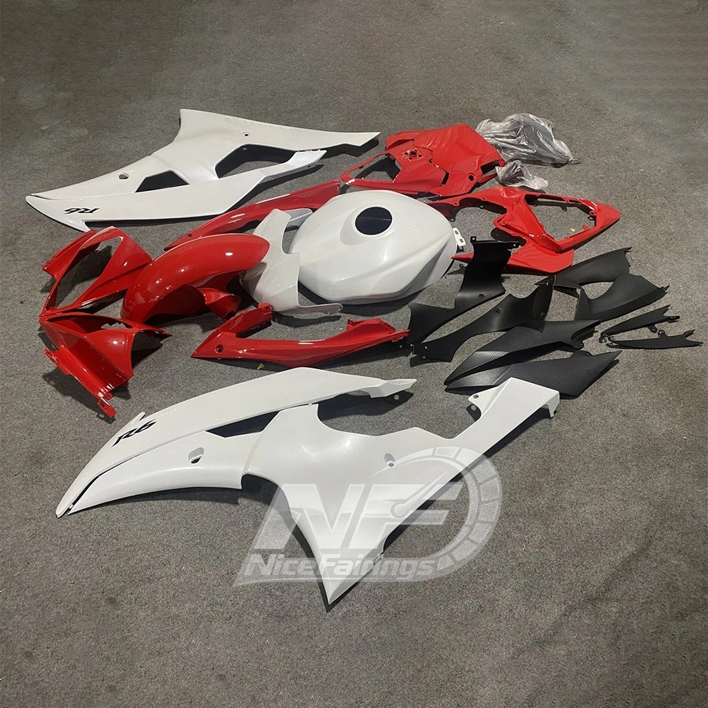 Complete Red White Motorcycle Fairing Kit for Yamaha YZF-R6 2008-2016