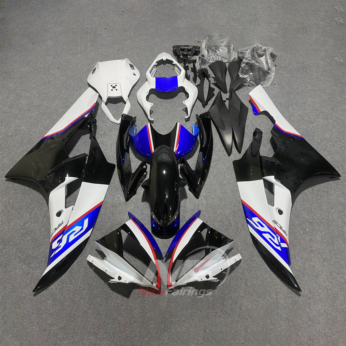 Painted Black Sportbike Fairing Set Fits YAMAHA YZF-R6 RJ11 2006-2007 | NiceFairings - paint design NO.8 option image