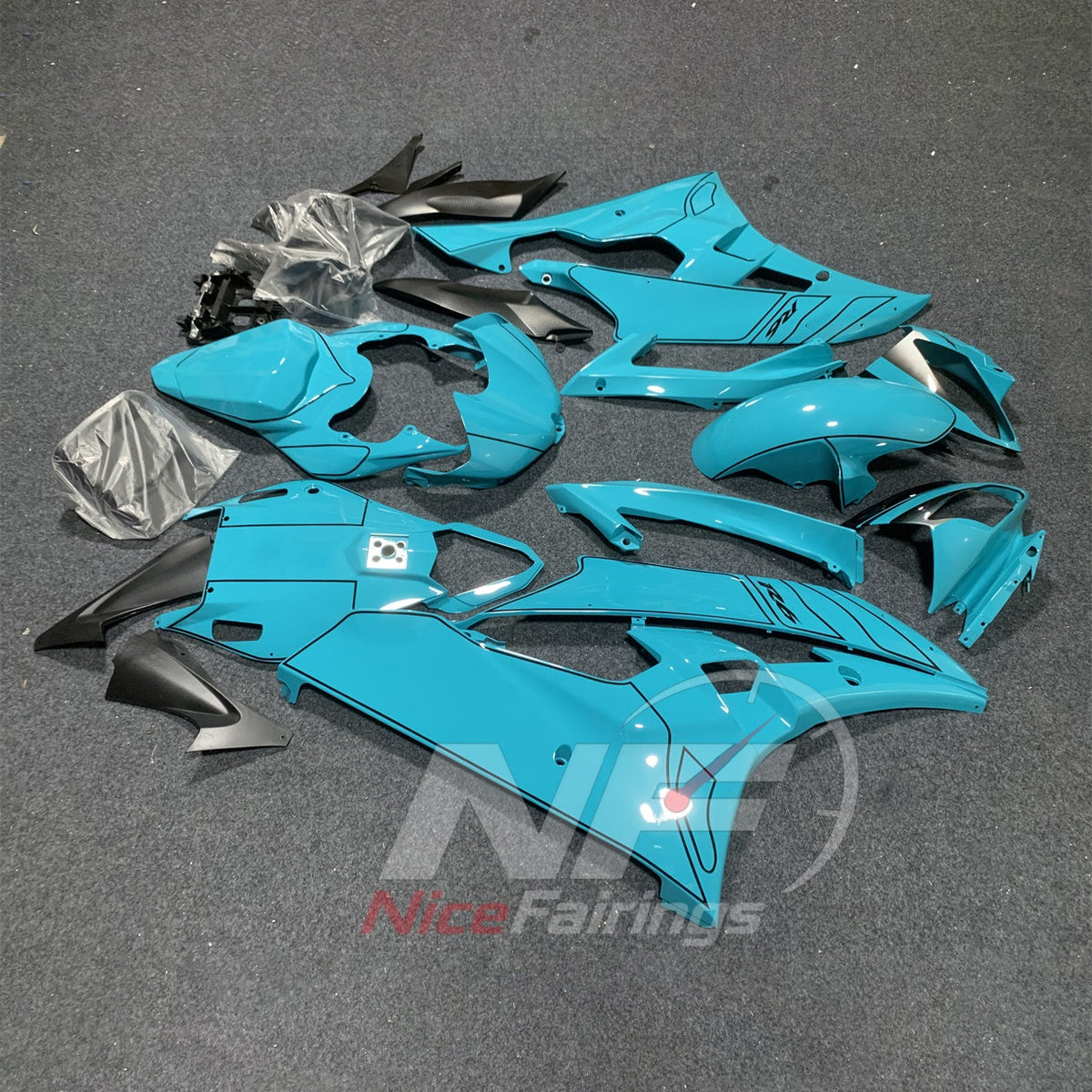 Aftermarket Blue Replacement Body Panels Compatible with 2006-2007 YAMAHA YZF-R6 RJ11 | NiceFairings - side angle image
