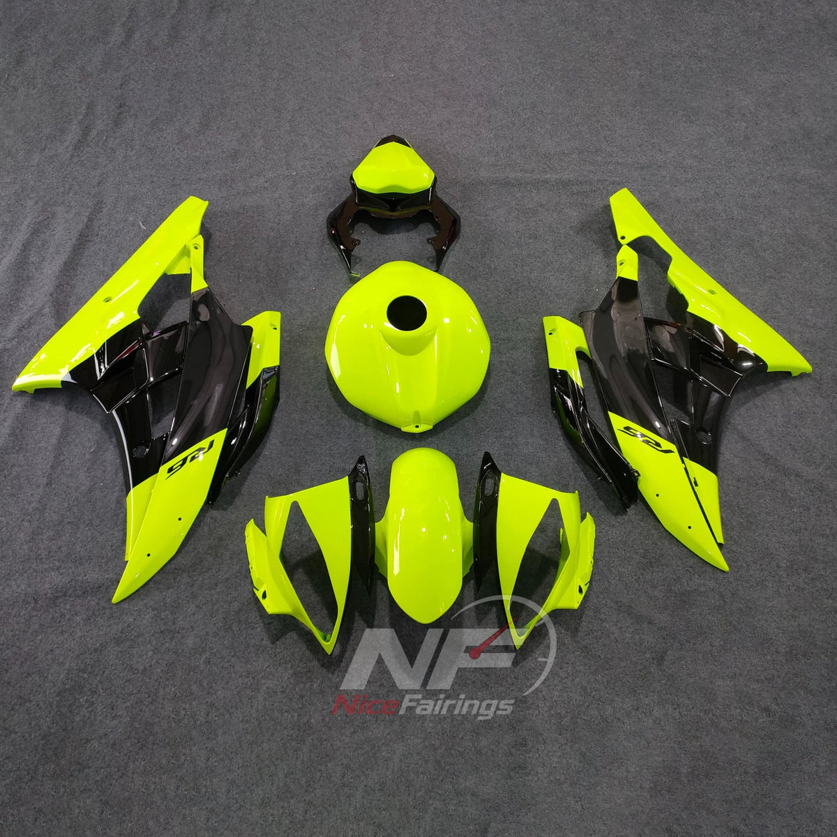 Replacement Yellow Sportbike Bodywork Set Fits 2006-2007 YAMAHA YZF-R6 RJ11 | NiceFairings - main product image