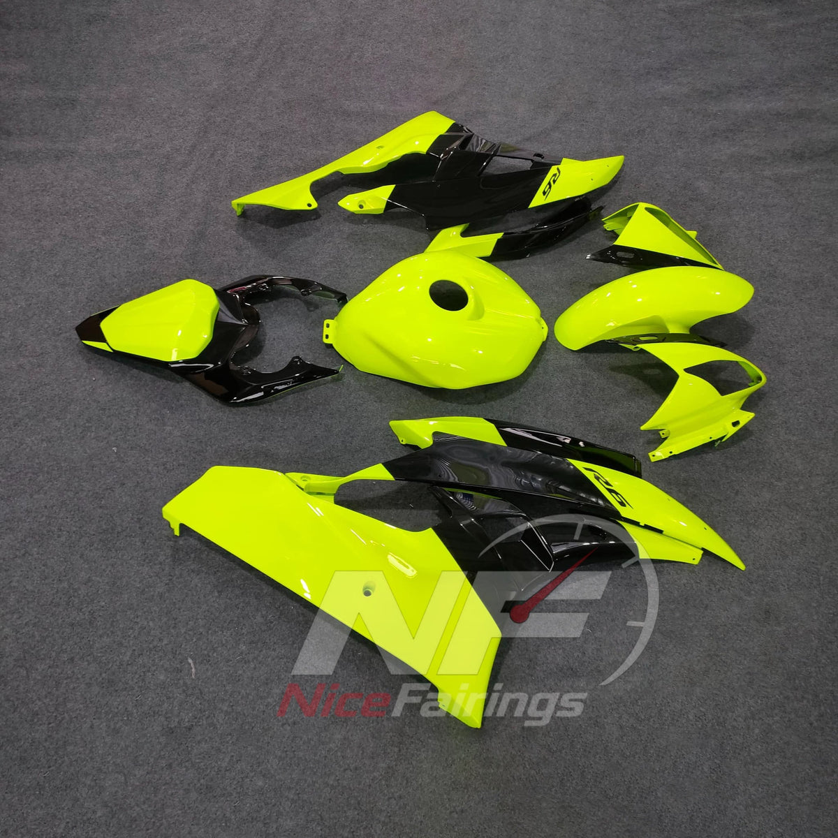 Replacement Yellow Sportbike Bodywork Set Fits 2006-2007 YAMAHA YZF-R6 RJ11 | NiceFairings - front angle image