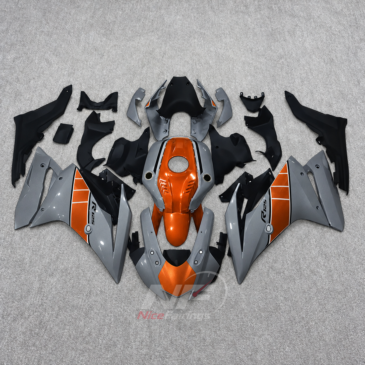 Replacement Fairings Fit 2019-2022 YAMAHA YZF-R125 - ABS Plastic Bodywork - Orange Silver Black | NiceFairings - main product image