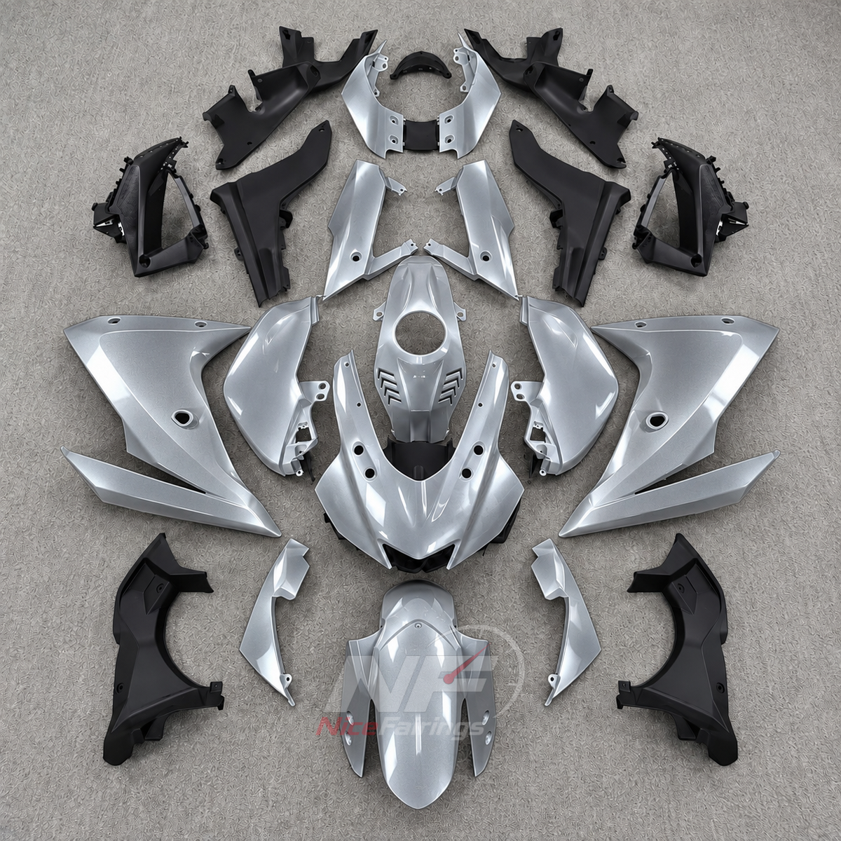 Fairings Kit Fits 2019-2022 YAMAHA YZF-R125 - ABS Plastic Bodywork - Red Gray Black | NiceFairings - paint design NO.8 option image