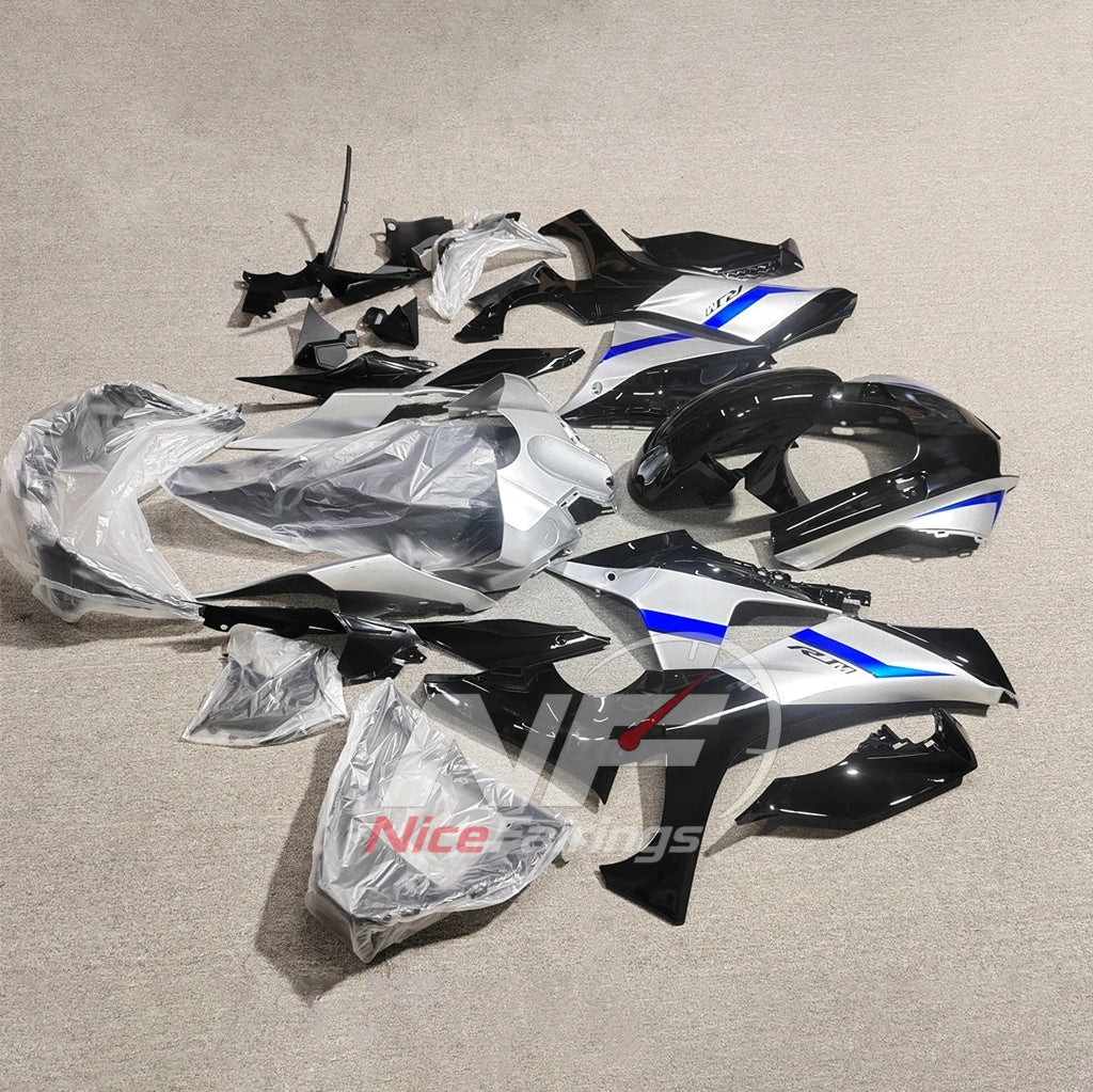 For Yamaha YZFR1 RN65 2020-2025 Silver Black Blue Fairings Kit | NiceFairings - side angle image