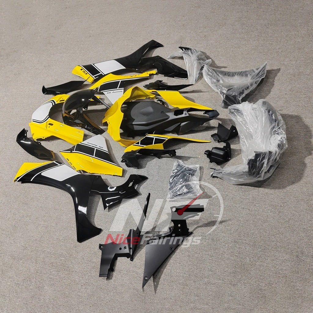 For Yamaha YZFR1 RN65 2020-2025 Yellow Black White Fairings Kit | NiceFairings - front angle image