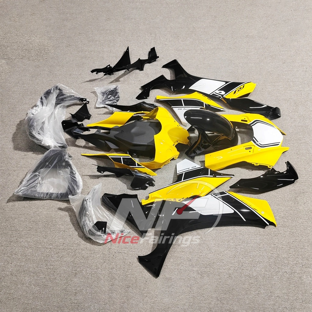 For Yamaha YZFR1 RN65 2020-2025 Yellow Black White Fairings Kit | NiceFairings - side angle image
