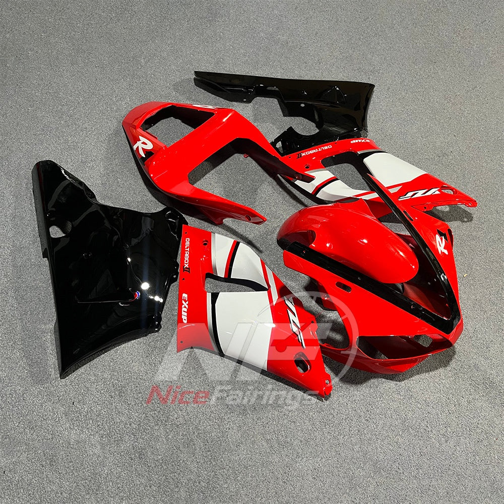 Complete ABS Body Panels Kit Fits YAMAHA YZF-R1 RN04 2000-2001 - Red White | NiceFairings - side angle image