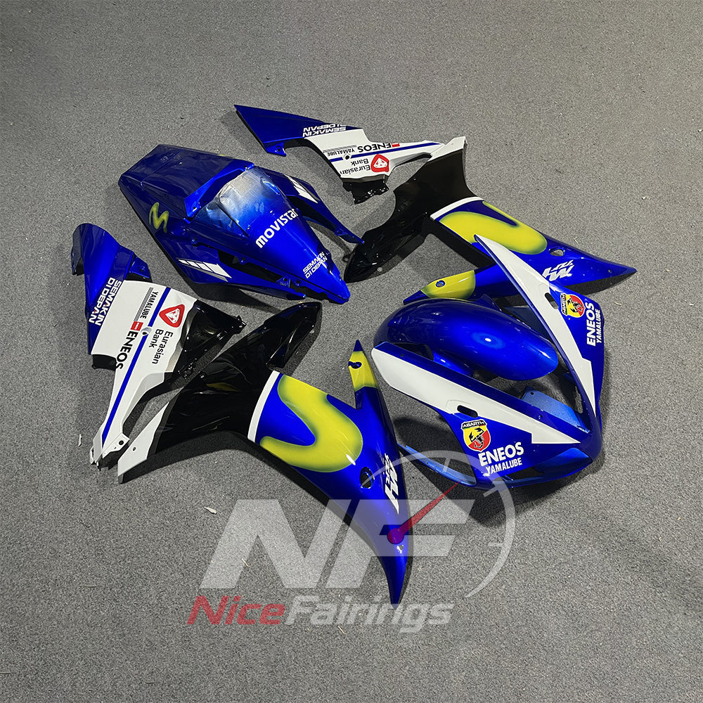 ABS Injection Fairing Kit Fits YAMAHA YZF-R1 RN09 2002-2003 - Blue Racing Graphic | NiceFairings - front angle image