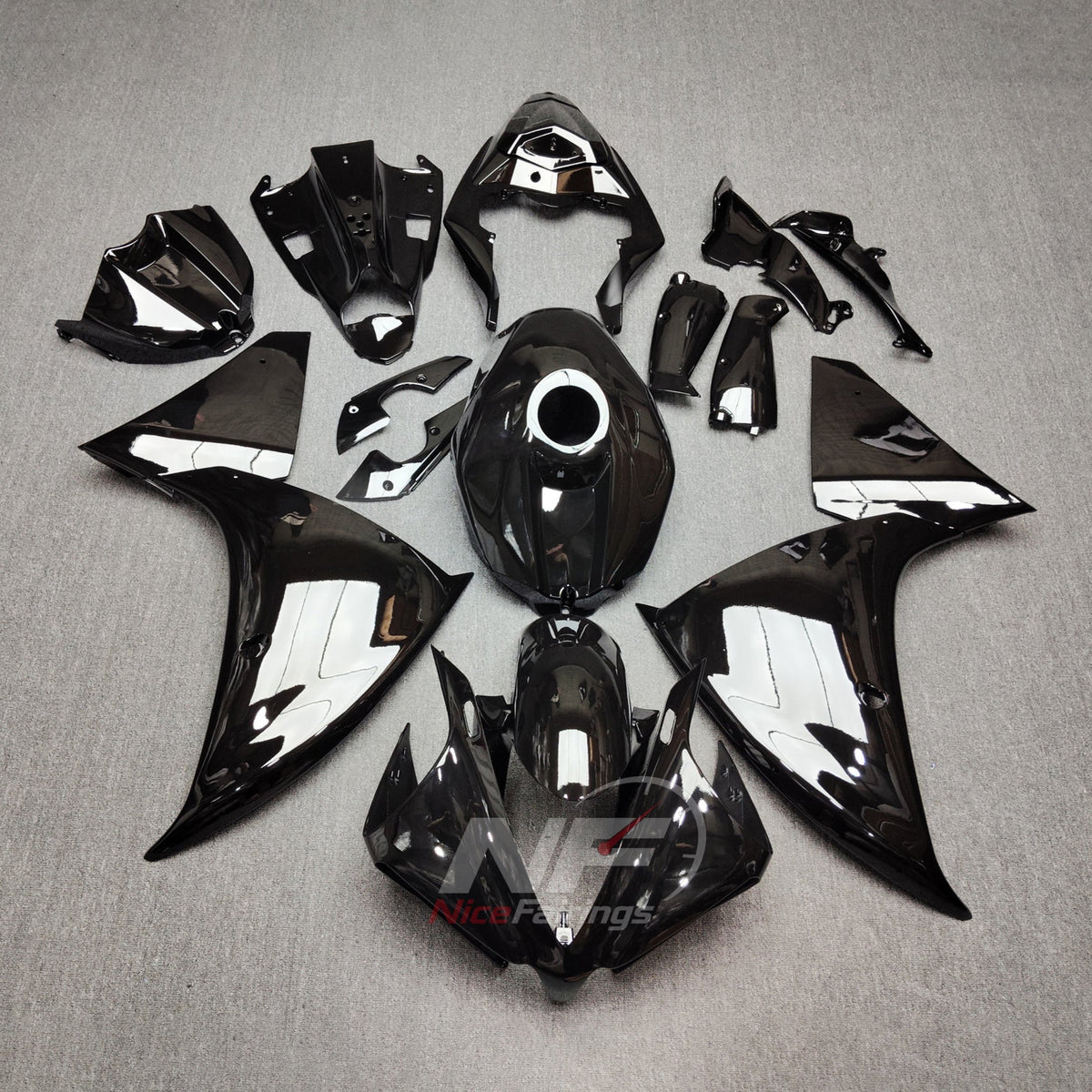 Injection-Molded ABS Bodywork Set Fits YAMAHA YZF-R1 RN22 2012-2014 - Gloss Black | NiceFairings - main product image