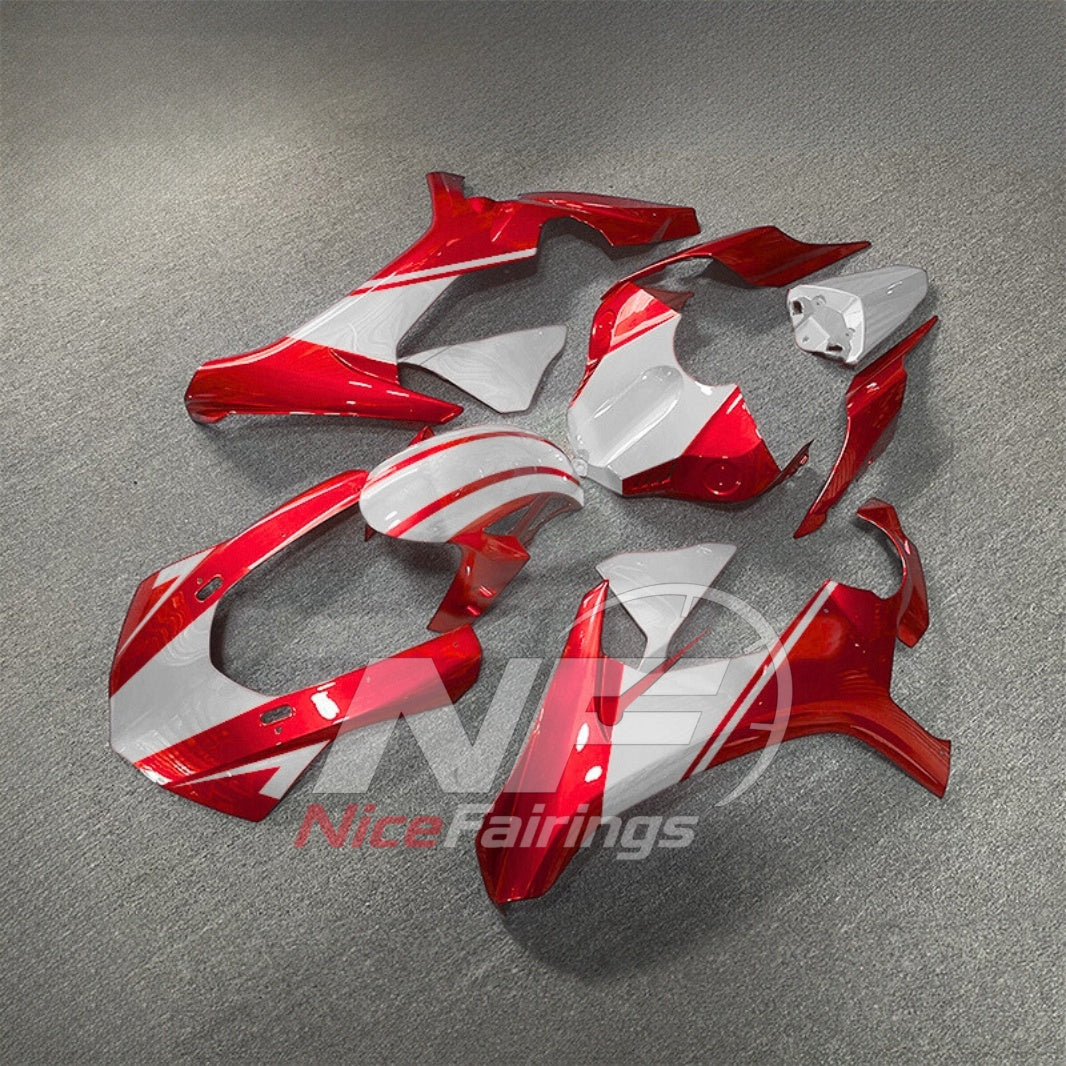 For Yamaha YZF-R1 2015-2019 Red White Motorcycle Fairings | NiceFairings - front angle image