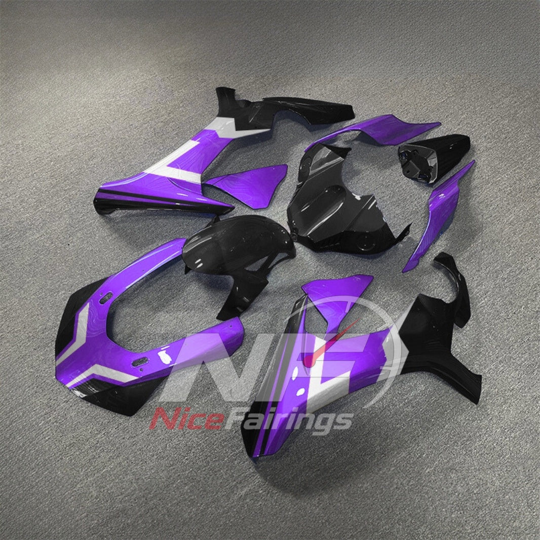 For Yamaha YZF-R1 2015-2019 Purple White Black Motorcycle Fairings | NiceFairings - front angle image