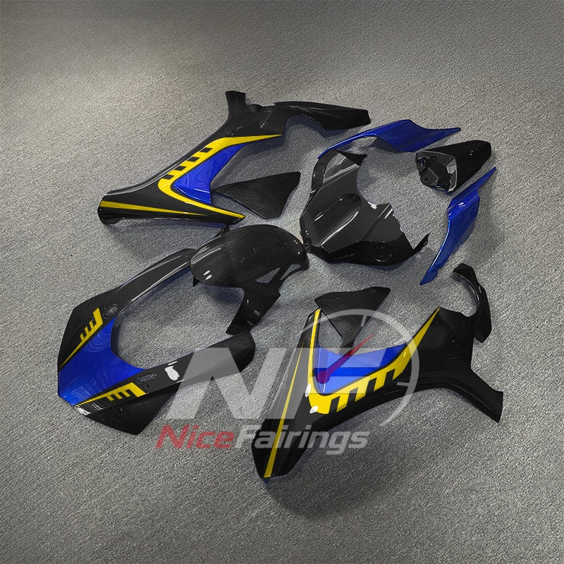 For Yamaha YZF-R1 2015-2019 Blue Yellow Black Motorcycle Fairings | NiceFairings - side angle image