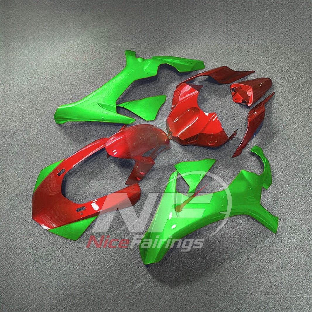 For Yamaha YZF-R1 2015-2019 Green Red Motorcycle Fairings | NiceFairings - front angle image