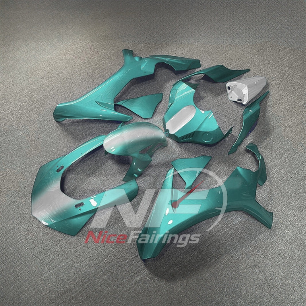 For Yamaha YZF-R1 2015-2019 Teal White Motorcycle Fairings | NiceFairings - front angle image