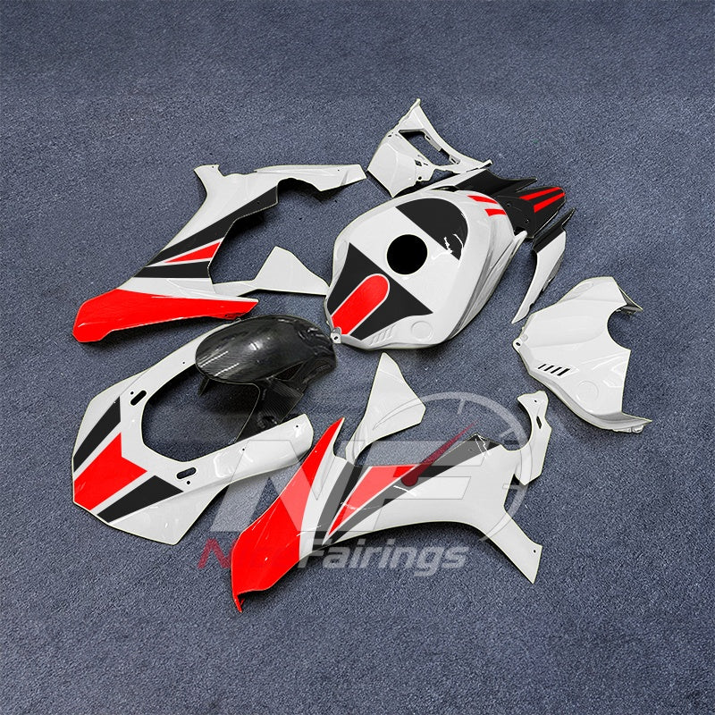 For Yamaha YZF-R1 2015-2019 White Red Black Motorcycle Fairings | NiceFairings - front angle image