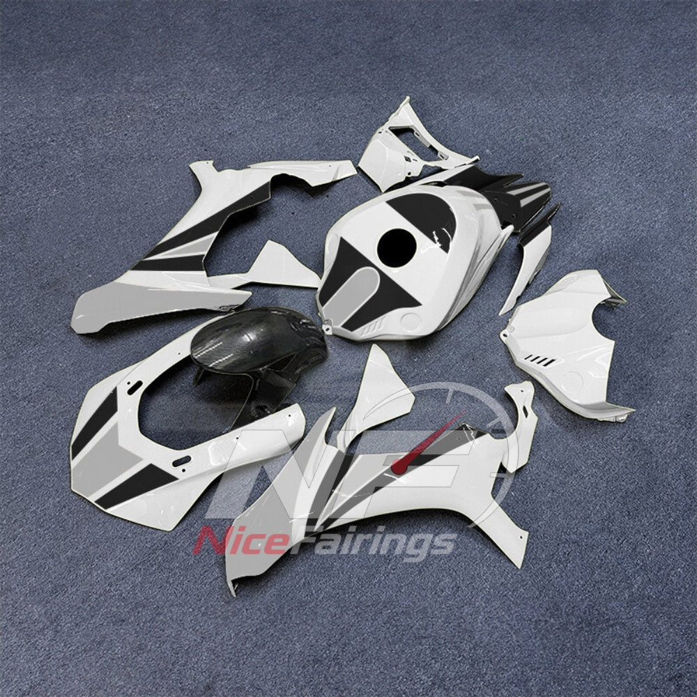 For Yamaha YZF-R1 2015-2019 White Black Motorcycle Fairings | NiceFairings - front angle image