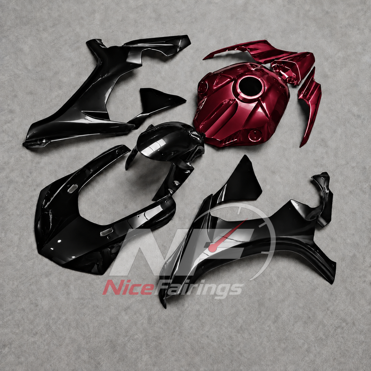 For Yamaha YZF-R1 2015-2019 Red Black Motorcycle Fairings | NiceFairings - front angle image