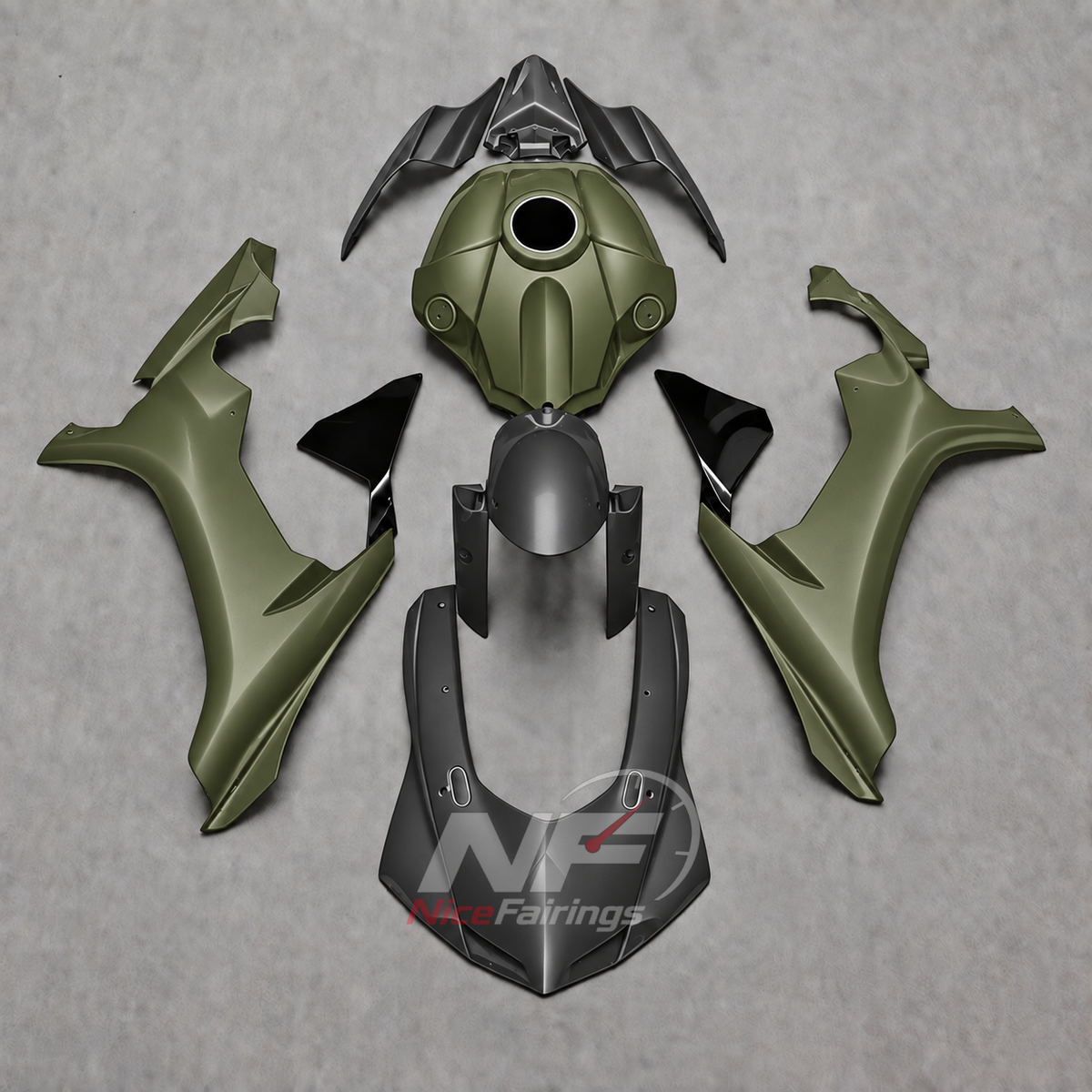 For Yamaha YZF-R1 2015-2019 Green Grey Motorcycle Fairings | NiceFairings - main product image