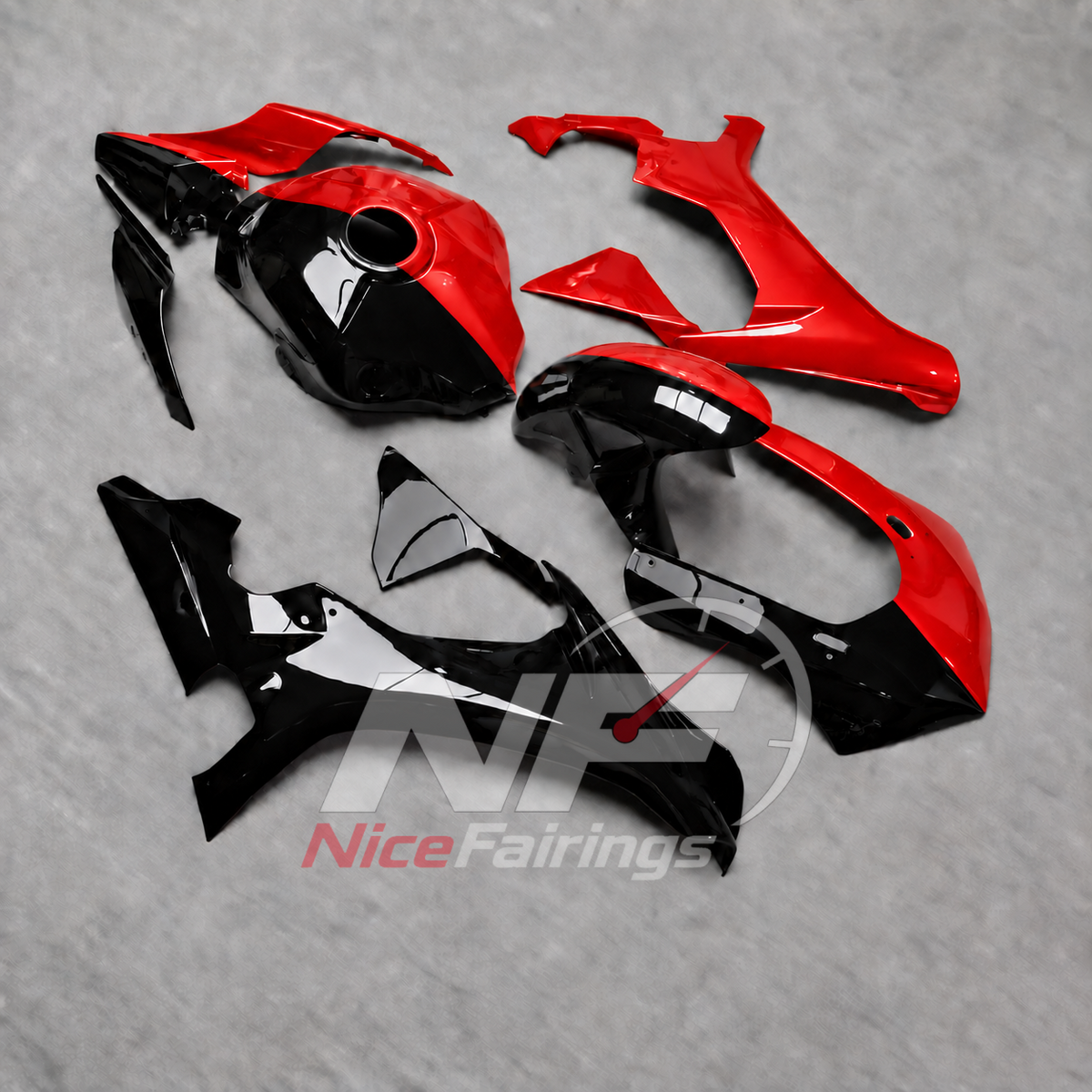 For Yamaha YZF-R1 2015-2019 Black Red Motorcycle Fairings | NiceFairings - front angle image