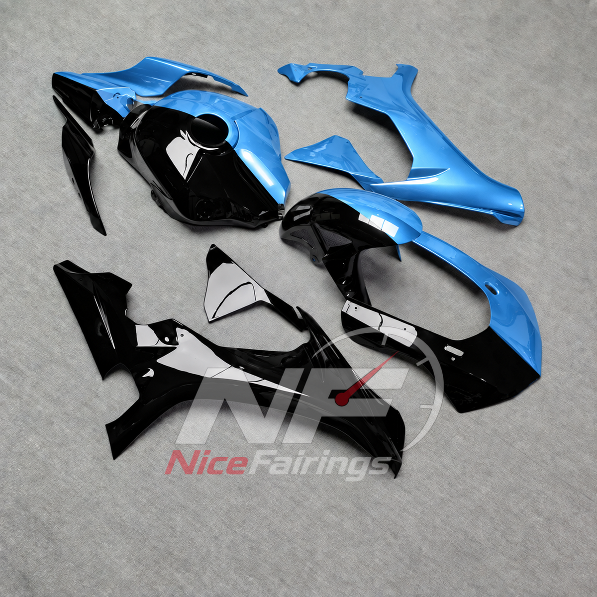 For Yamaha YZF-R1 2015-2019 Black Blue Motorcycle Fairings | NiceFairings - front angle image